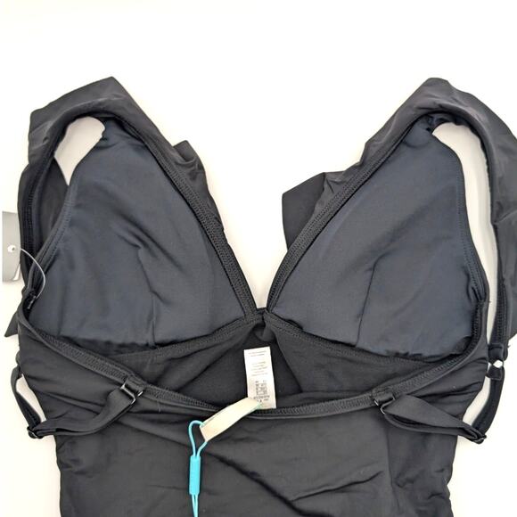 Sea Level Swim Women's Eco Essentials Frill One Piece Swimsuit Black Size 6 EU36 - Picture 10 of 10